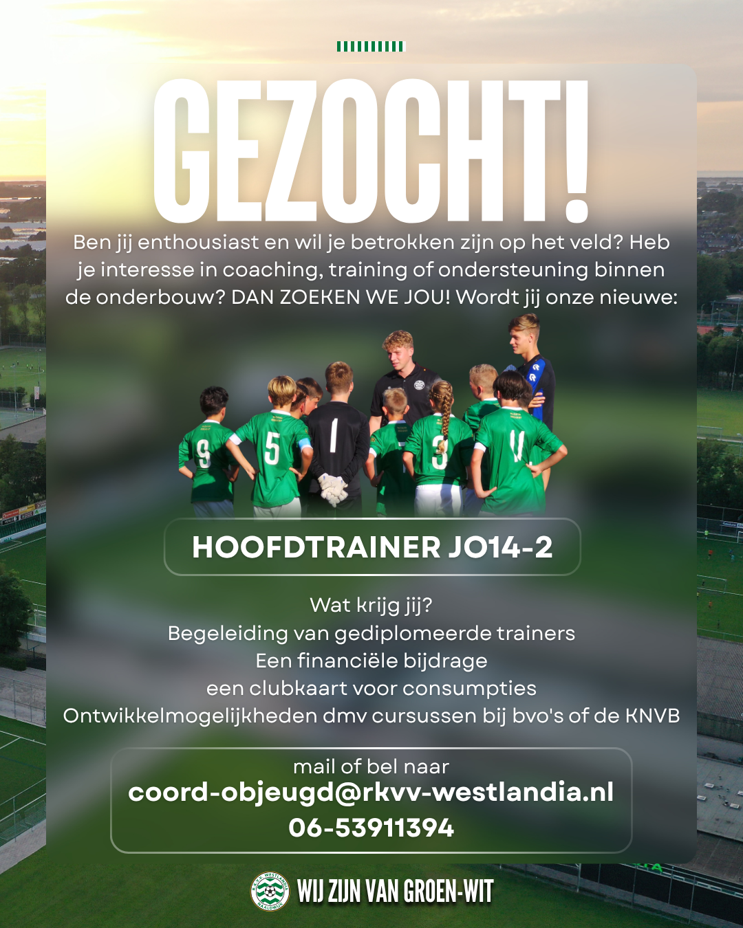 GEZOCHT: TRAINERS VOOR ONZE JEUGDOPLEIDING! 💚🤍