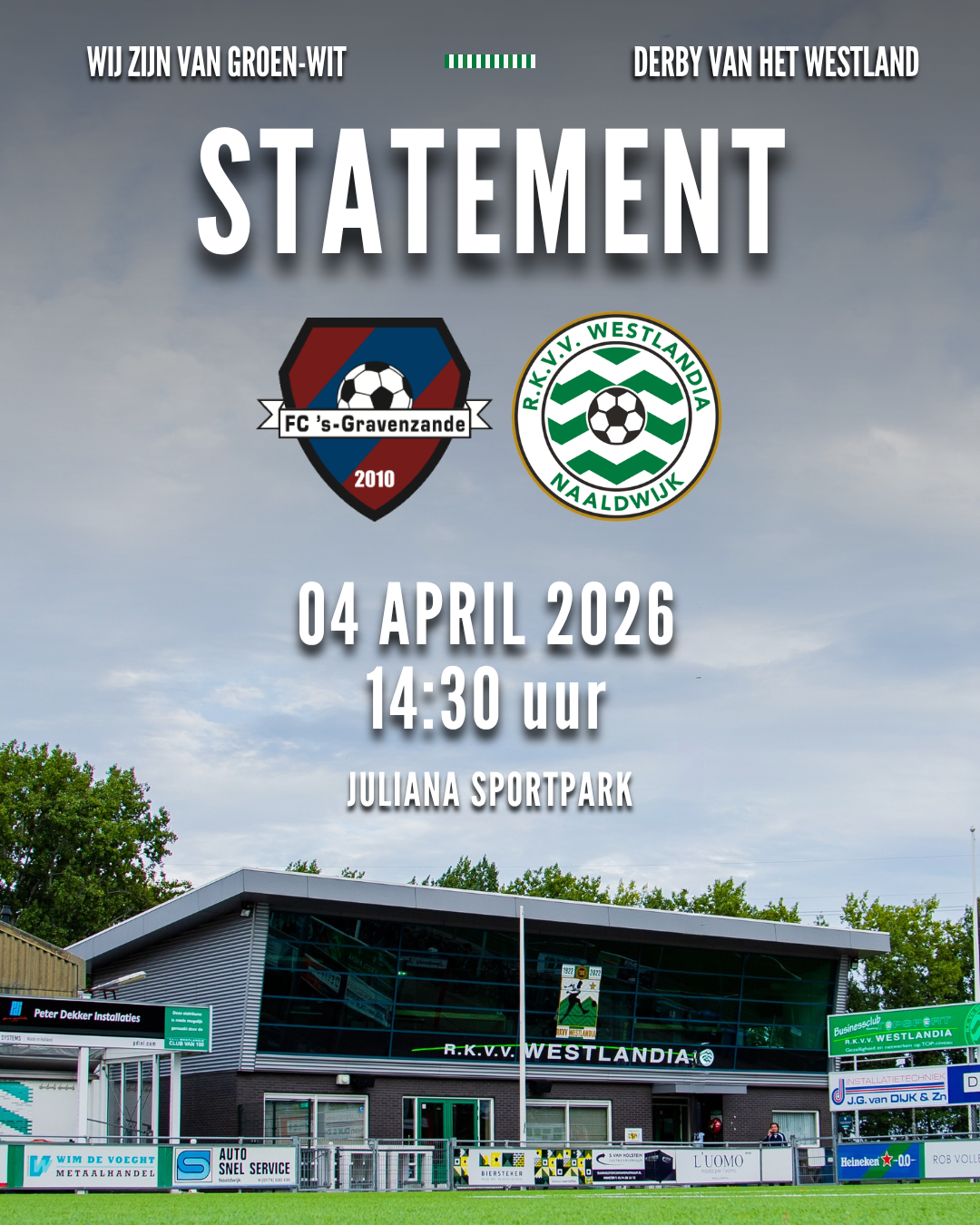 Statement voorzitters voor de Westlandse bekerderby