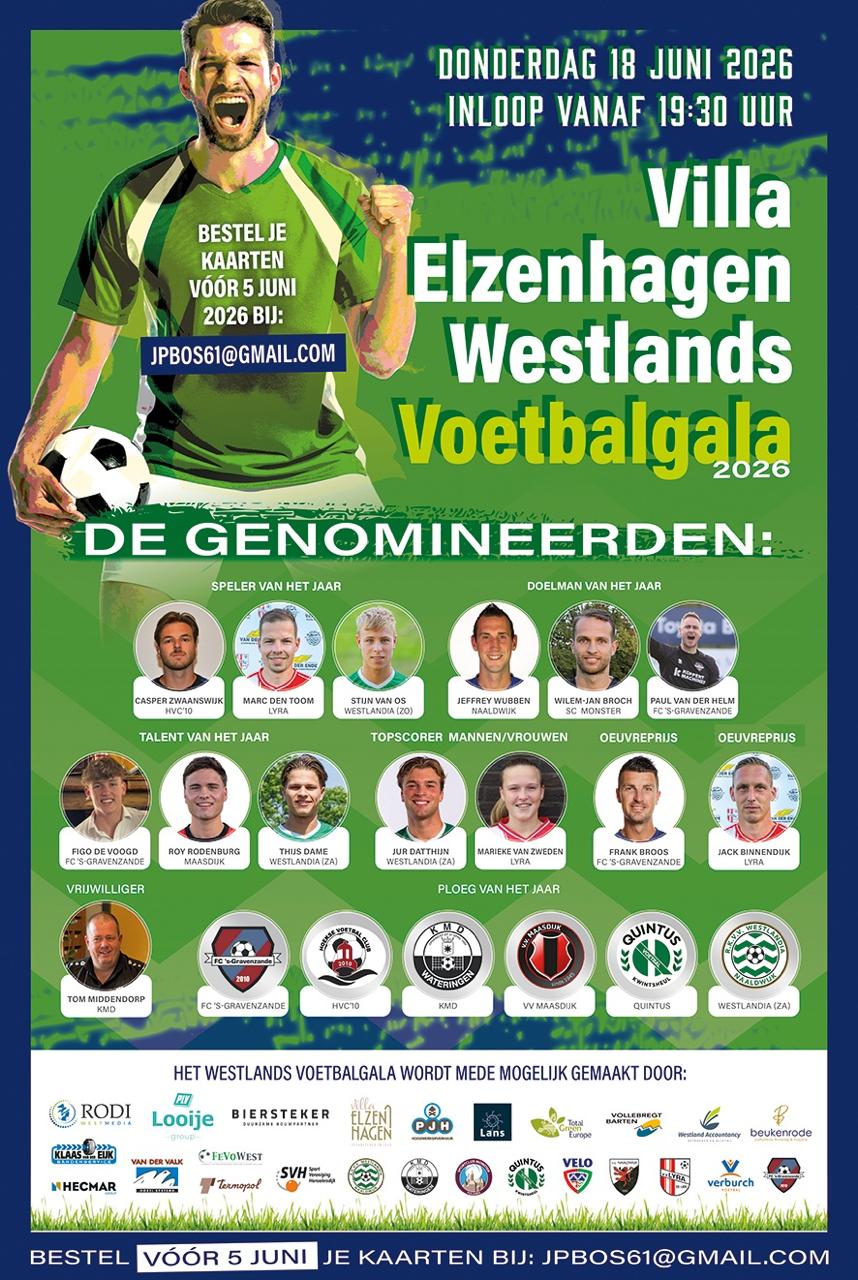 4 genomineerde op het Westlands voetbalgala!🟢⚪️