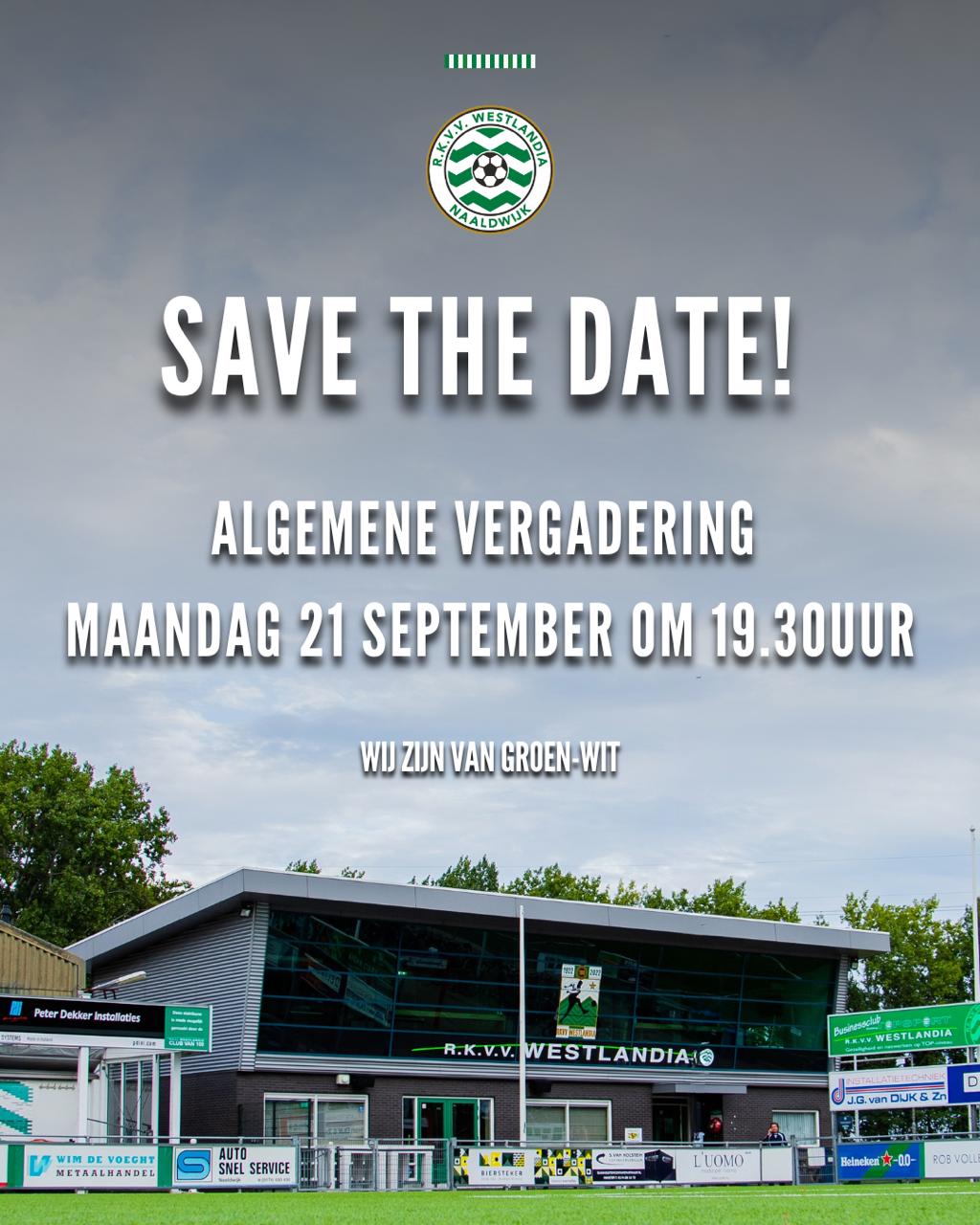 Uitnodiging en agenda Algemene Vergadering 21 september