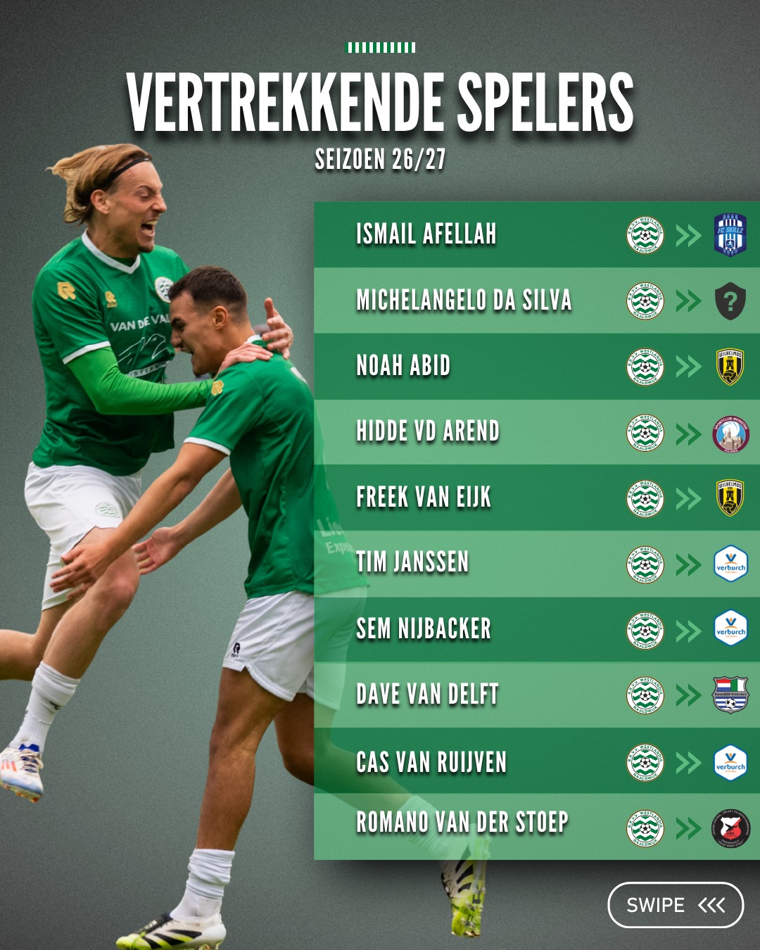 Selectie Westlandia voor seizoen 2026/2027